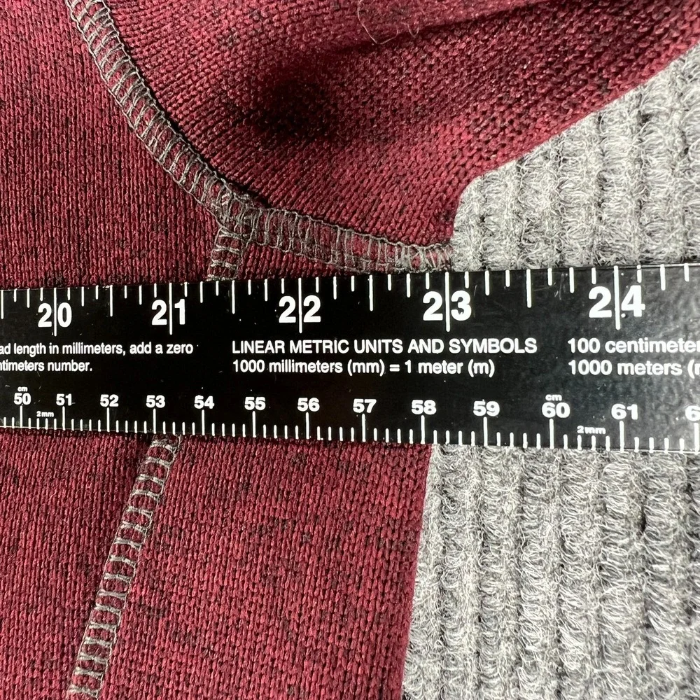 Eddie Bauer Sweater Mens Large Red Long Sleeve 1/4 Snap Outdoor Casual Hiking